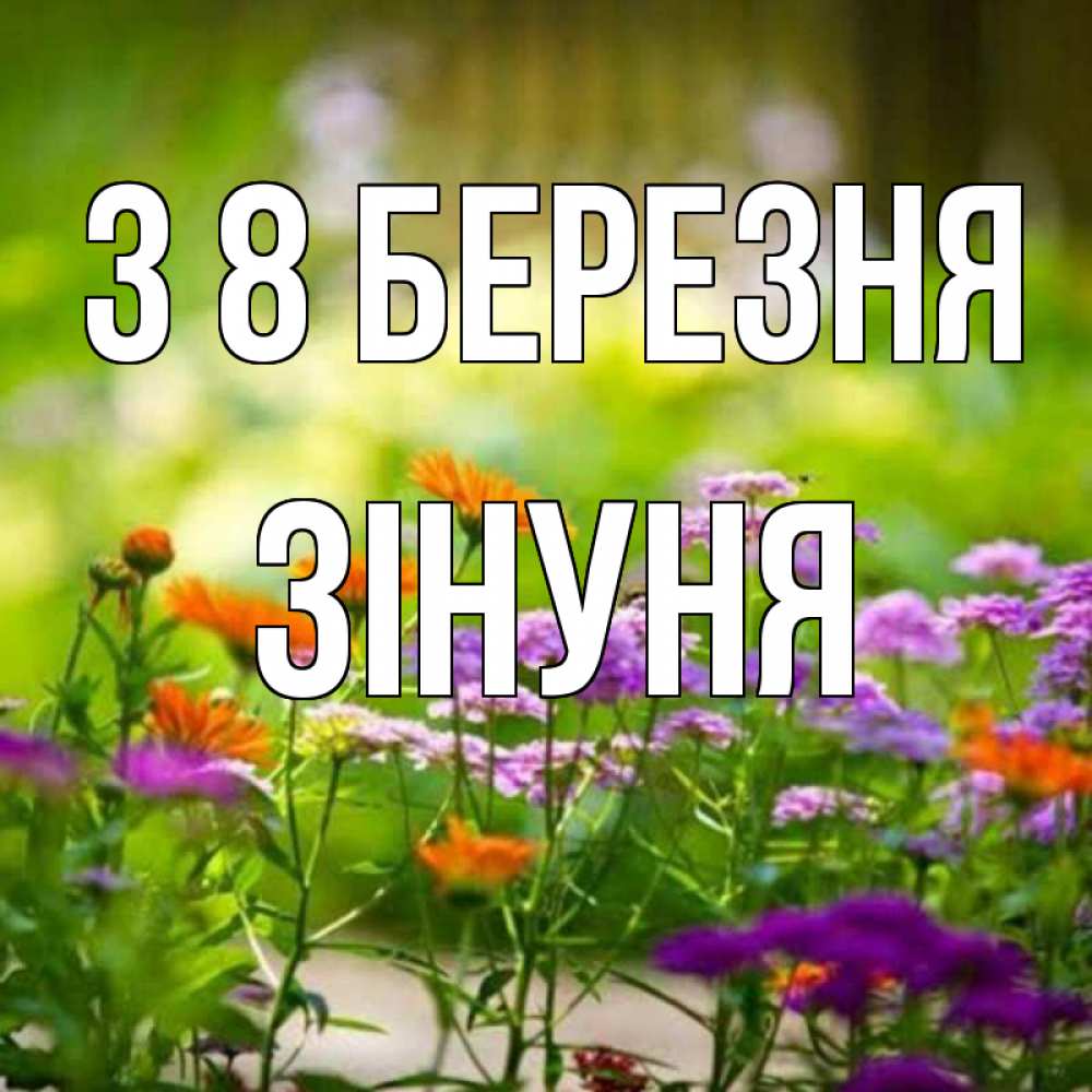 Открытка на каждый день з підписом, Зінуня З 8 БЕРЕЗНЯ цветы Прикольна листівка з побажанням онлайн скачати безкоштовно 