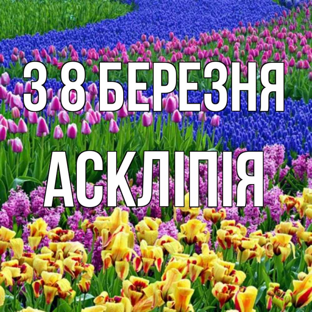 Открытка на каждый день з підписом, Аскліпія З 8 БЕРЕЗНЯ цветы Прикольна листівка з побажанням онлайн скачати безкоштовно 