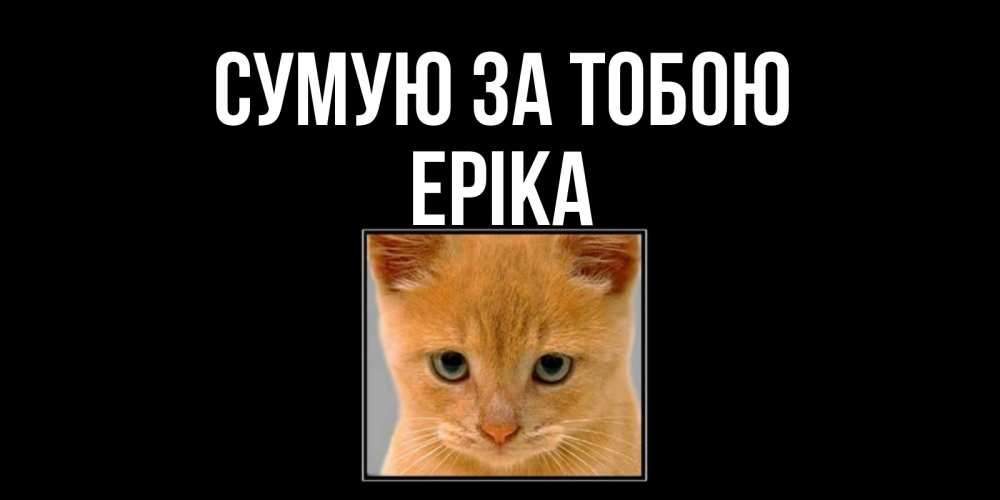 Открытка на каждый день з підписом, Еріка Сумую за тобою открытки рыжий котенок скучает по тебе Прикольна листівка з побажанням онлайн скачати безкоштовно 