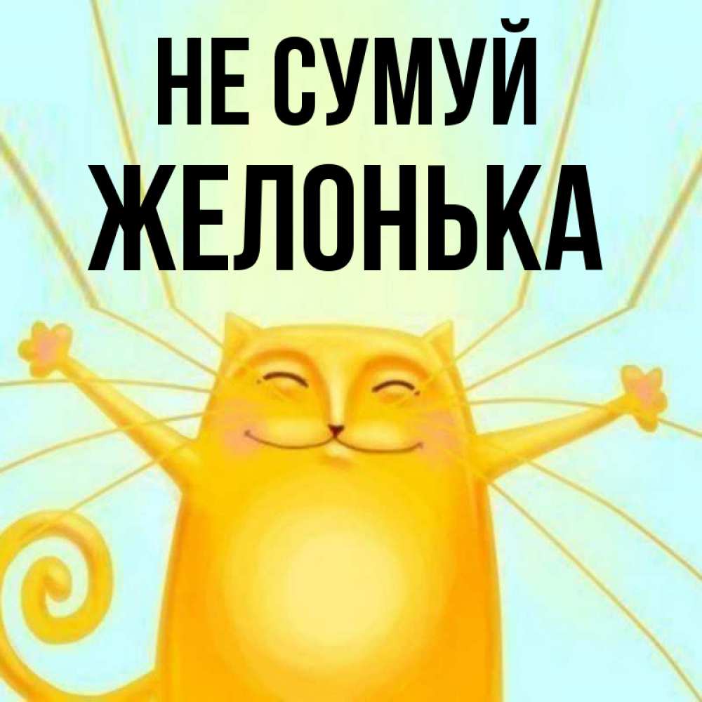 Открытка на каждый день з підписом, Желонька Не сумуй обнимашки усатые Прикольна листівка з побажанням онлайн скачати безкоштовно 