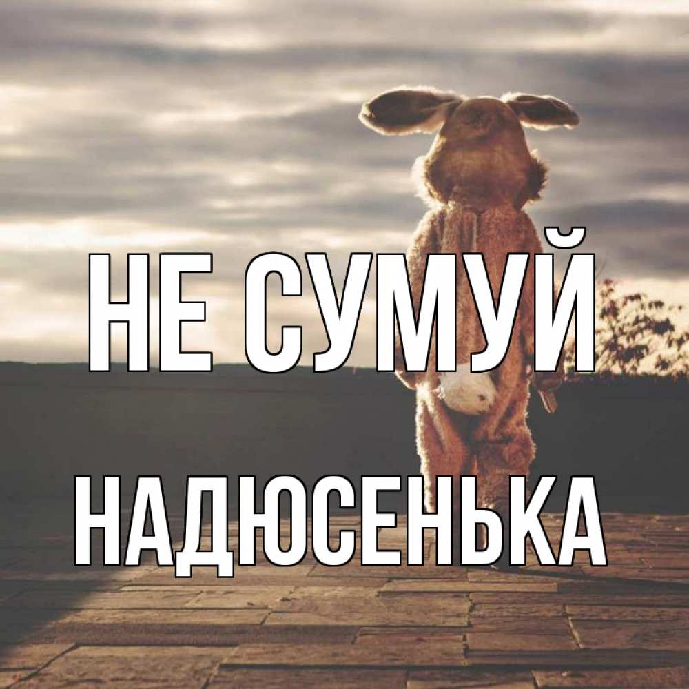 Открытка на каждый день з підписом, Надюсенька Не сумуй со спины Прикольна листівка з побажанням онлайн скачати безкоштовно 