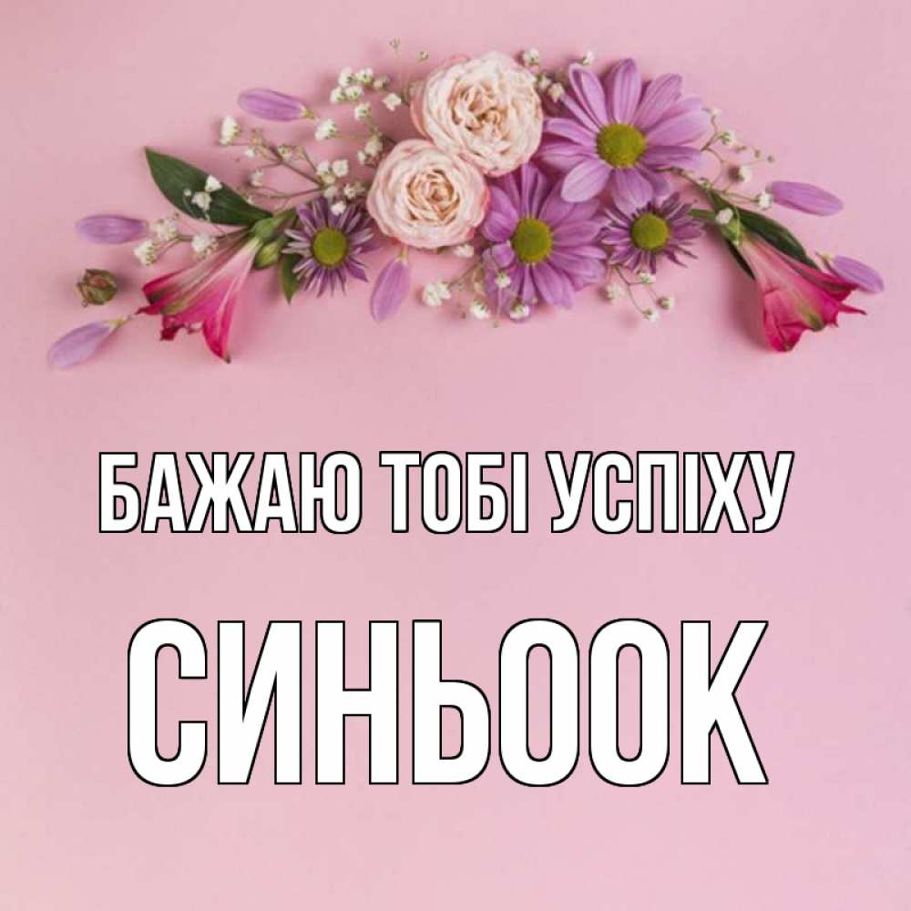 Открытка на каждый день з підписом, Синьоок Бажаю тобі успіху розовый фон Прикольна листівка з побажанням онлайн скачати безкоштовно 