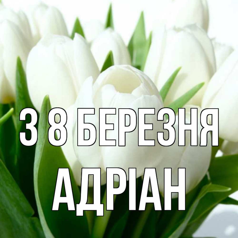 Открытка на каждый день з підписом, Адріан З 8 БЕРЕЗНЯ цветы Прикольна листівка з побажанням онлайн скачати безкоштовно 