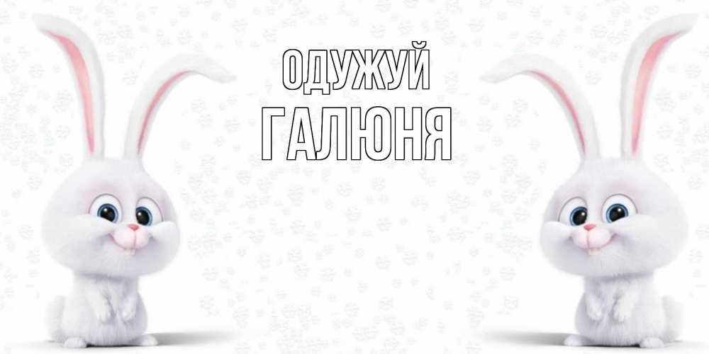 Открытка на каждый день з підписом, Галюня Одужуй не болей с зайцем Прикольна листівка з побажанням онлайн скачати безкоштовно 
