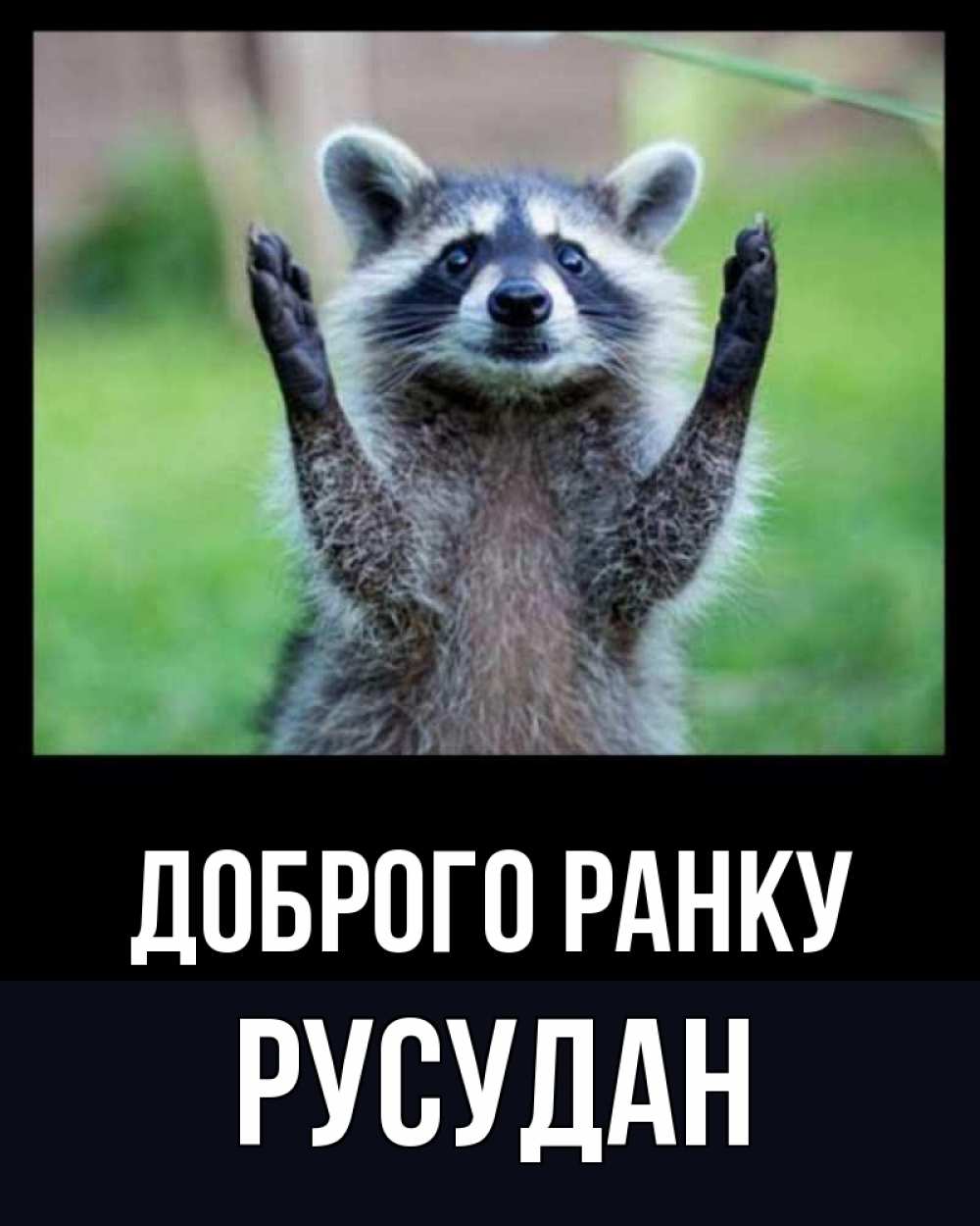 Открытка на каждый день з підписом, Русудан Доброго ранку хорошее настроение утречком Прикольна листівка з побажанням онлайн скачати безкоштовно 