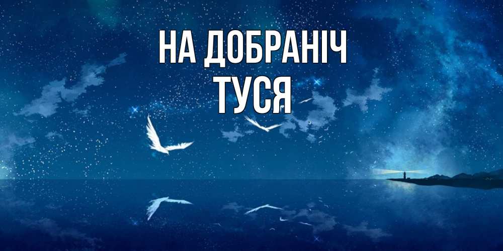 Открытка на каждый день з підписом, Туся На добраніч птицы летят на фоне ночного неба Прикольна листівка з побажанням онлайн скачати безкоштовно 