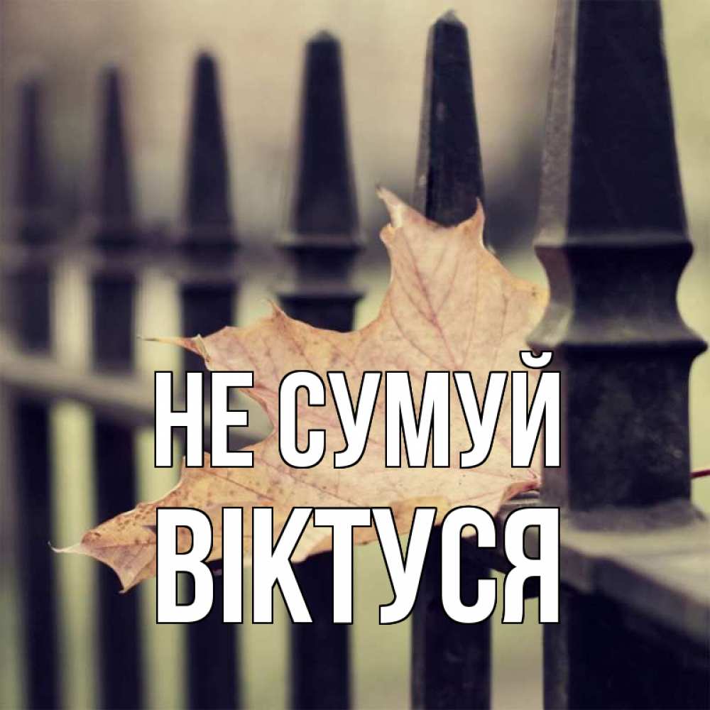 Открытка на каждый день з підписом, Віктуся Не сумуй лист клена Прикольна листівка з побажанням онлайн скачати безкоштовно 
