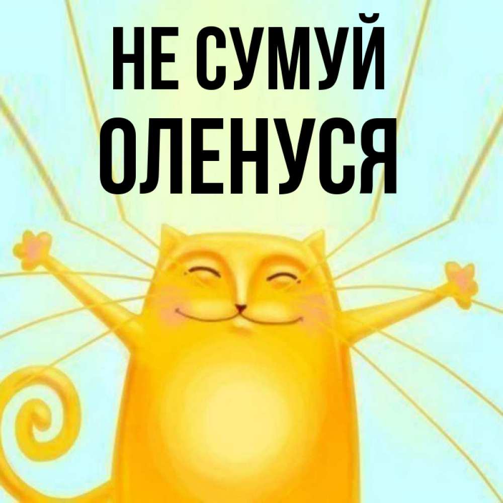 Открытка на каждый день з підписом, Оленуся Не сумуй обнимашки усатые Прикольна листівка з побажанням онлайн скачати безкоштовно 