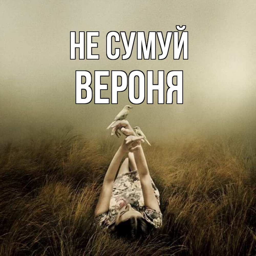 Открытка на каждый день з підписом, Вероня Не сумуй поле и туман Прикольна листівка з побажанням онлайн скачати безкоштовно 