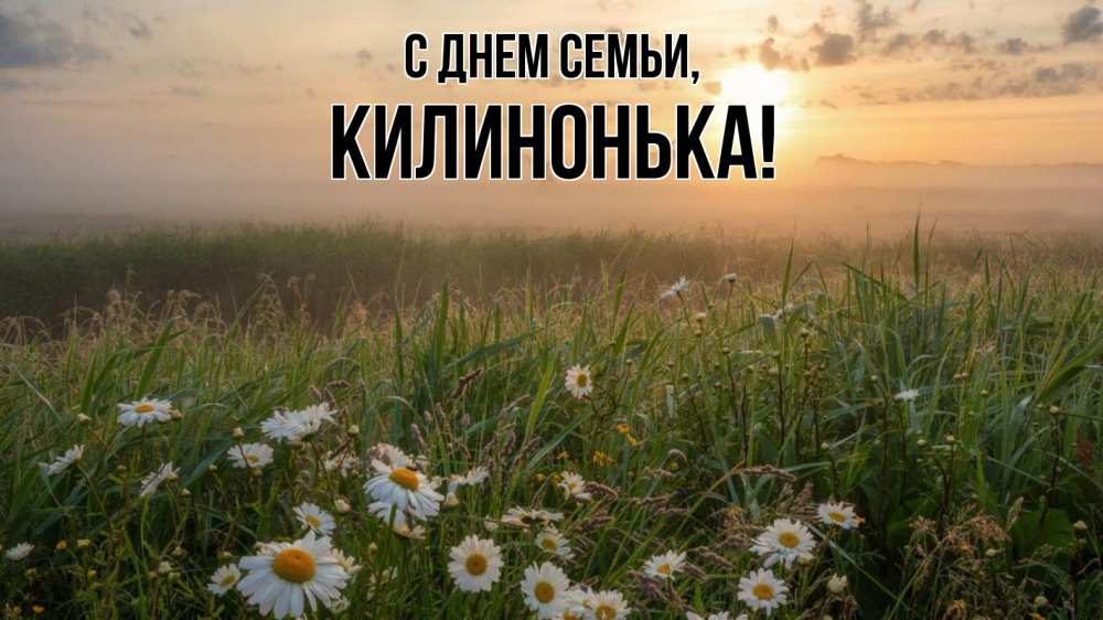 Открытка на каждый день з підписом, Килинонька С днем семьи с днем семьи Прикольна листівка з побажанням онлайн скачати безкоштовно 