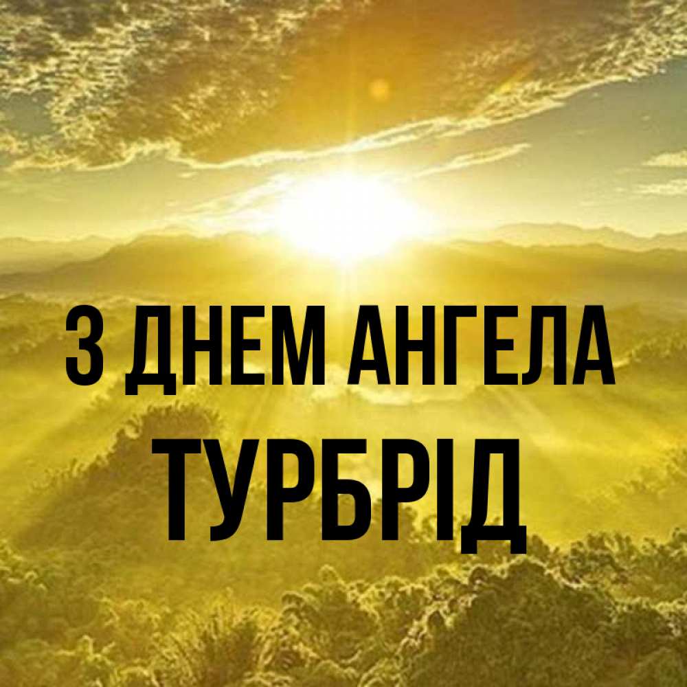 Открытка на каждый день з підписом, Турбрід З Днем ангела леса и небо в желтом Прикольна листівка з побажанням онлайн скачати безкоштовно 