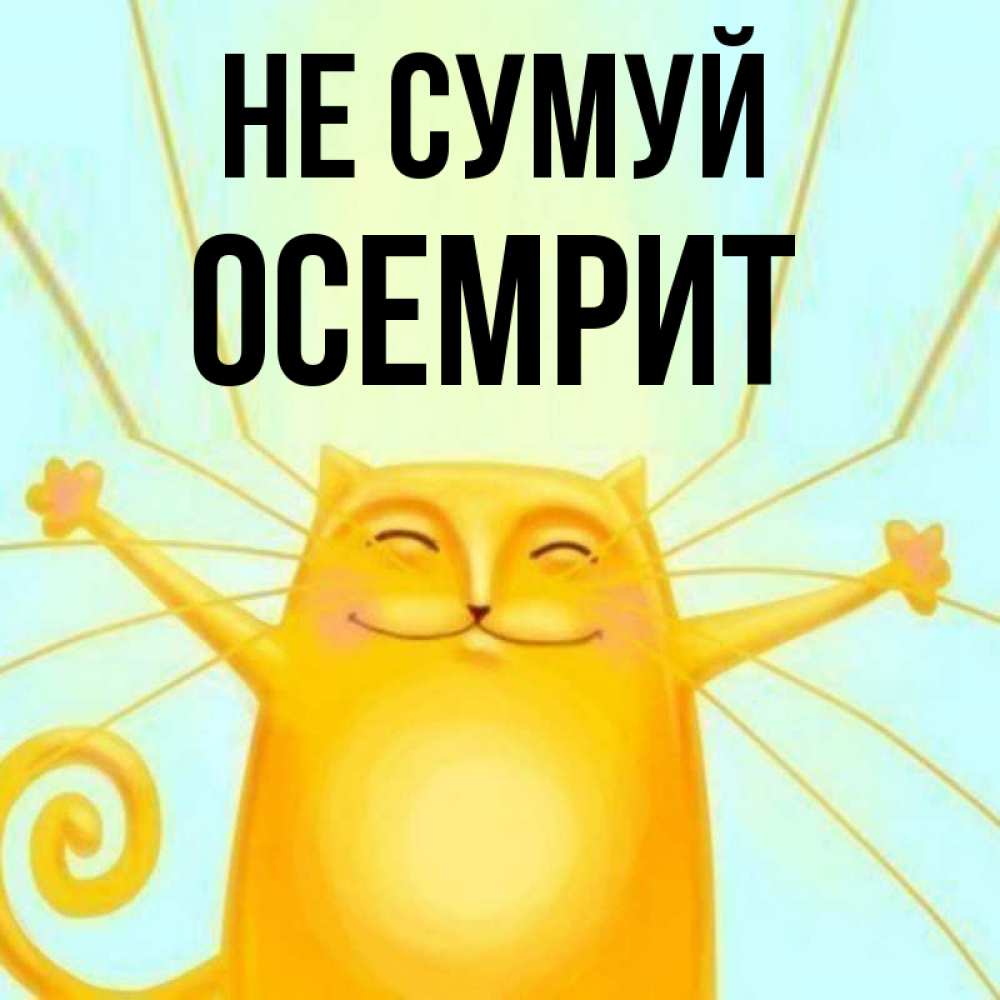Открытка на каждый день з підписом, Осемрит Не сумуй обнимашки усатые Прикольна листівка з побажанням онлайн скачати безкоштовно 