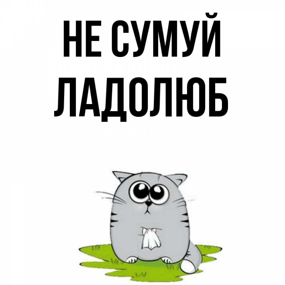 Открытка на каждый день з підписом, Ладолюб Не сумуй грустный котяра Прикольна листівка з побажанням онлайн скачати безкоштовно 