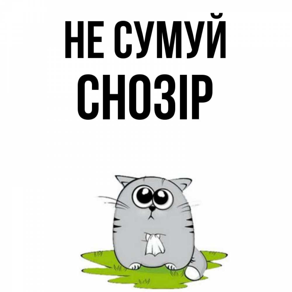Открытка на каждый день з підписом, Снозір Не сумуй грустный котяра Прикольна листівка з побажанням онлайн скачати безкоштовно 