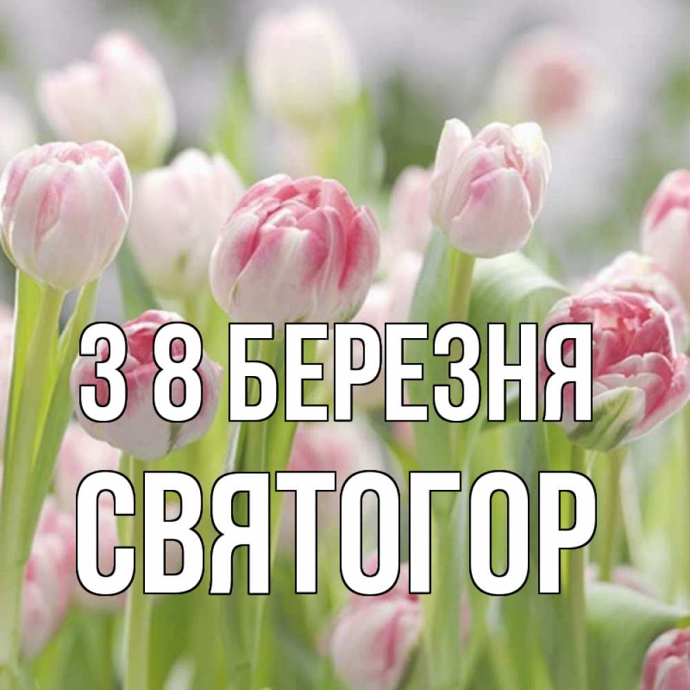 Открытка на каждый день з підписом, Святогор З 8 БЕРЕЗНЯ цветы Прикольна листівка з побажанням онлайн скачати безкоштовно 