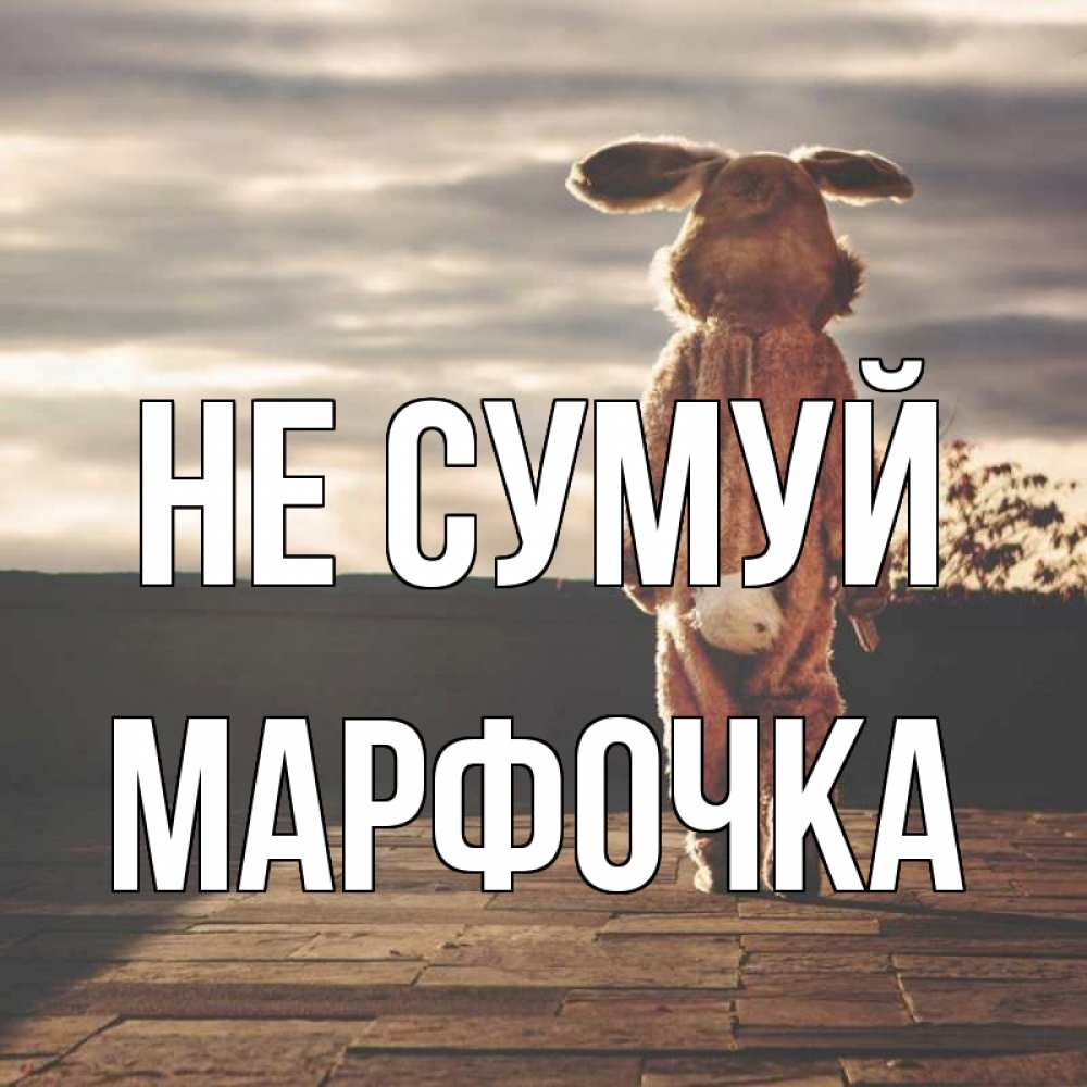Открытка на каждый день з підписом, Марфочка Не сумуй со спины Прикольна листівка з побажанням онлайн скачати безкоштовно 