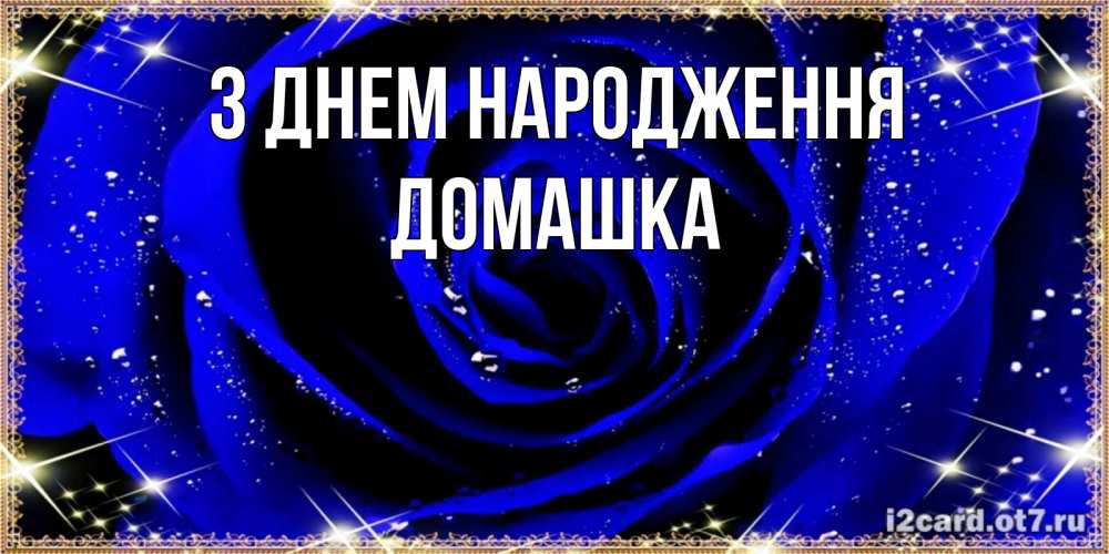 Открытка на каждый день з підписом, Домашка З Днем народження голубые цветы в росе Прикольна листівка з побажанням онлайн скачати безкоштовно 