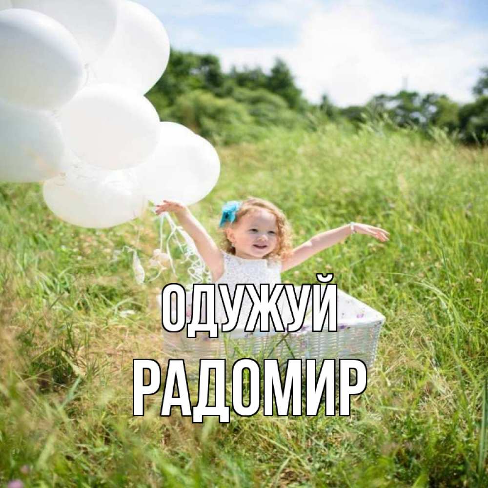 Открытка на каждый день з підписом, Радомир Одужуй девочка сидит в корзине наверное от этого больной должен выздороветь Прикольна листівка з побажанням онлайн скачати безкоштовно 