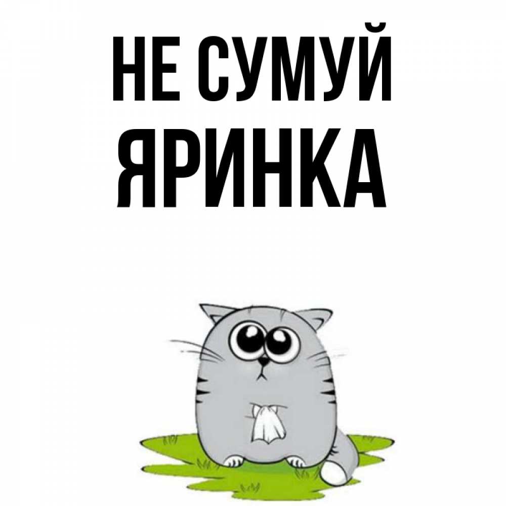 Открытка на каждый день з підписом, Яринка Не сумуй грустный котяра Прикольна листівка з побажанням онлайн скачати безкоштовно 