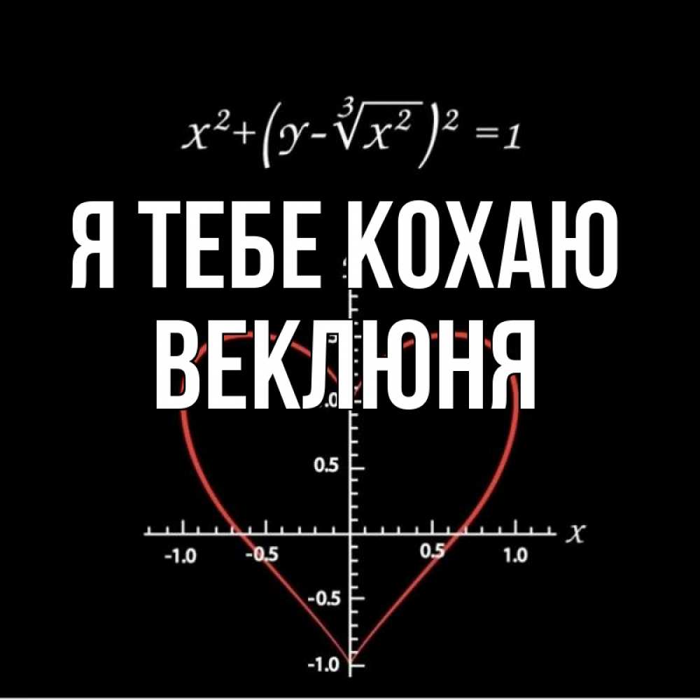 Открытка на каждый день з підписом, Веклюня Я тебе кохаю сердечная формула Прикольна листівка з побажанням онлайн скачати безкоштовно 