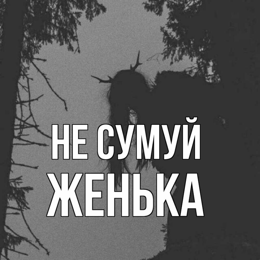 Открытка на каждый день з підписом, Женька Не сумуй чудище лесное Прикольна листівка з побажанням онлайн скачати безкоштовно 