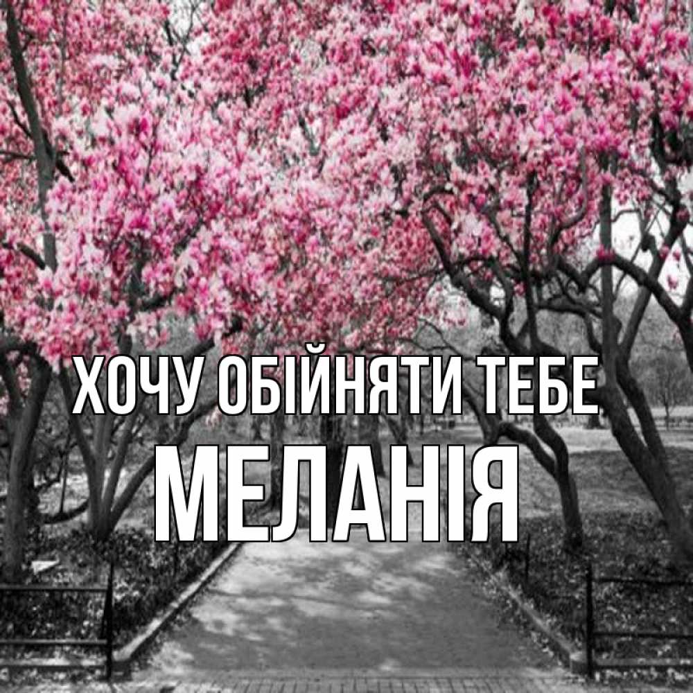 Открытка на каждый день з підписом, Меланія Хочу обійняти тебе обработанное фото Прикольна листівка з побажанням онлайн скачати безкоштовно 