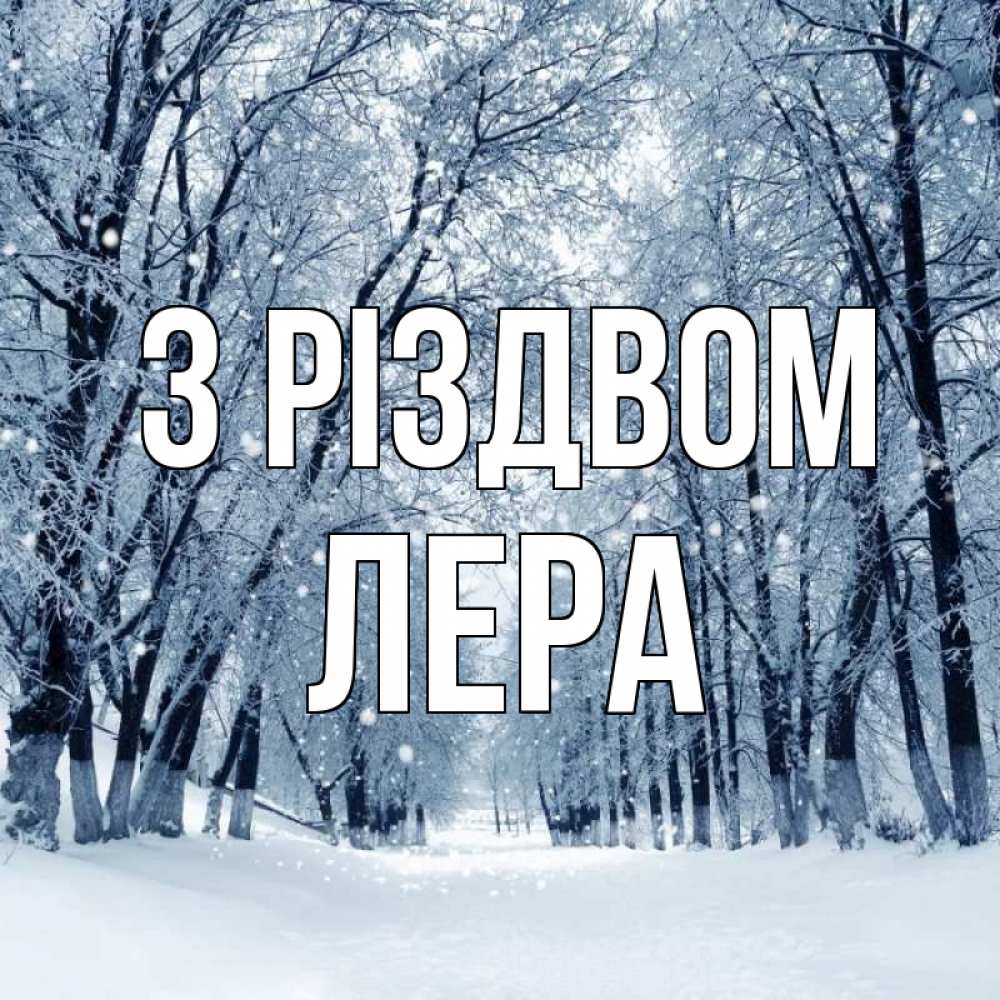 Открытка на каждый день з підписом, Лера З Різдвом снег, лес, парк Прикольна листівка з побажанням онлайн скачати безкоштовно 