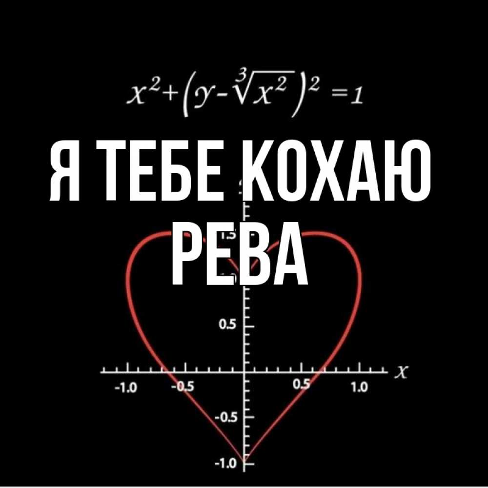 Открытка на каждый день з підписом, Рева Я тебе кохаю сердечная формула Прикольна листівка з побажанням онлайн скачати безкоштовно 