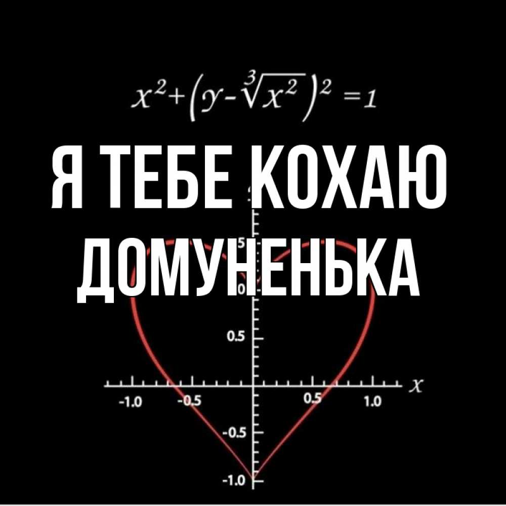 Открытка на каждый день з підписом, Домуненька Я тебе кохаю сердечная формула Прикольна листівка з побажанням онлайн скачати безкоштовно 