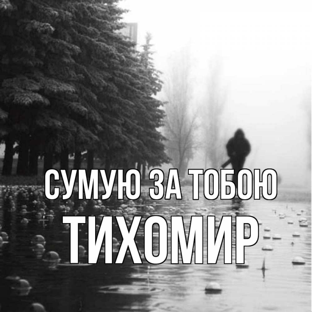 Открытка на каждый день з підписом, Тихомир Сумую за тобою приходи Прикольна листівка з побажанням онлайн скачати безкоштовно 