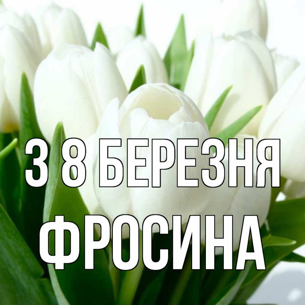 Открытка на каждый день з підписом, Фросина З 8 БЕРЕЗНЯ цветы Прикольна листівка з побажанням онлайн скачати безкоштовно 