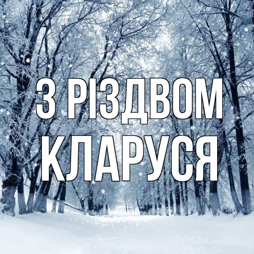 Открытка на каждый день з підписом, Кларуся З Різдвом снег, лес, парк Прикольна листівка з побажанням онлайн скачати безкоштовно 