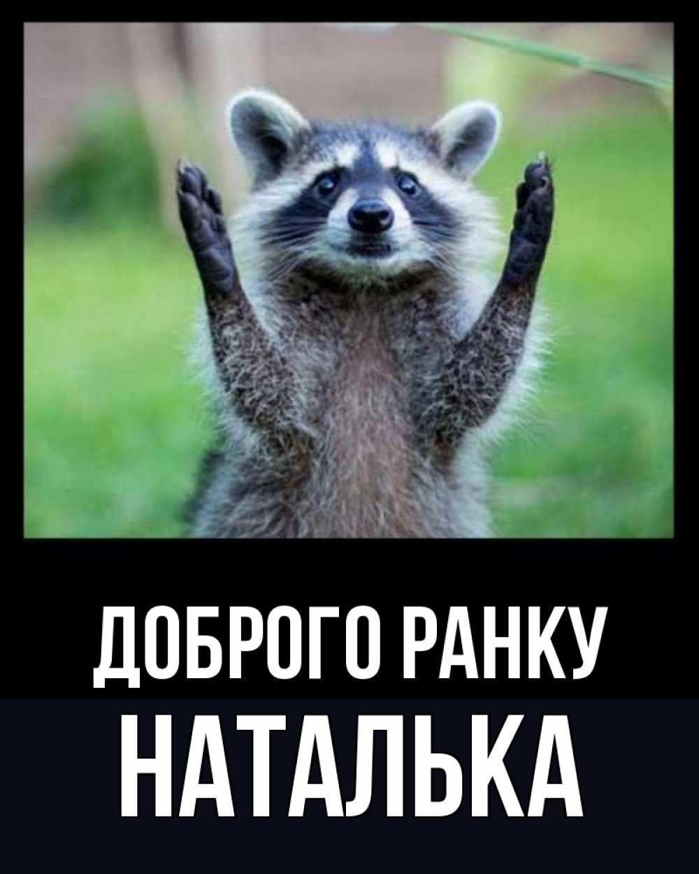 Открытка на каждый день з підписом, Наталька Доброго ранку хорошее настроение утречком Прикольна листівка з побажанням онлайн скачати безкоштовно 