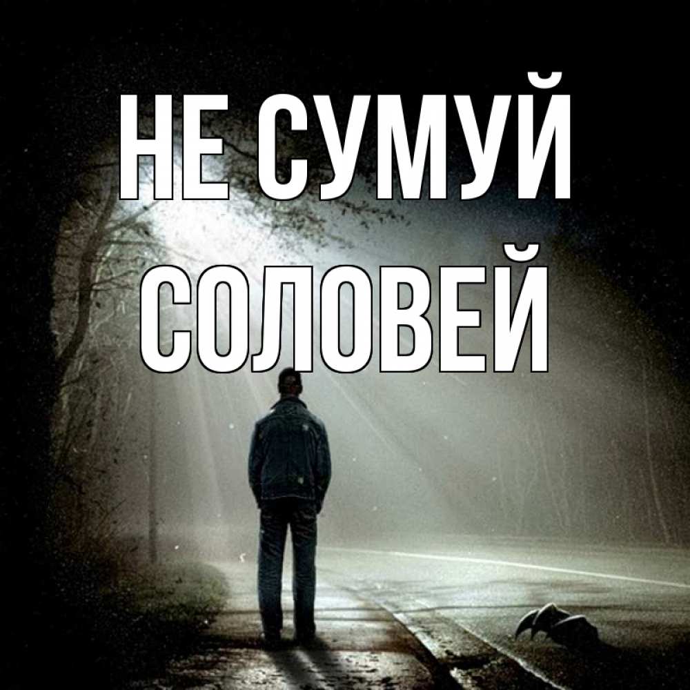 Открытка на каждый день з підписом, Соловей Не сумуй свет с неба в лесу Прикольна листівка з побажанням онлайн скачати безкоштовно 
