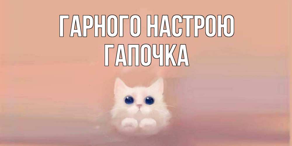 Открытка на каждый день з підписом, Гапочка Гарного настрою кошка Прикольна листівка з побажанням онлайн скачати безкоштовно 