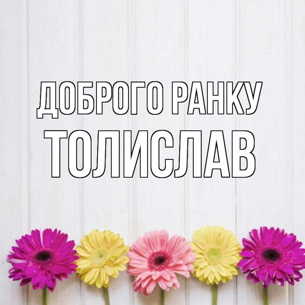 Открытка на каждый день з підписом, Толислав Доброго ранку красный желтый и розовый цветок Прикольна листівка з побажанням онлайн скачати безкоштовно 