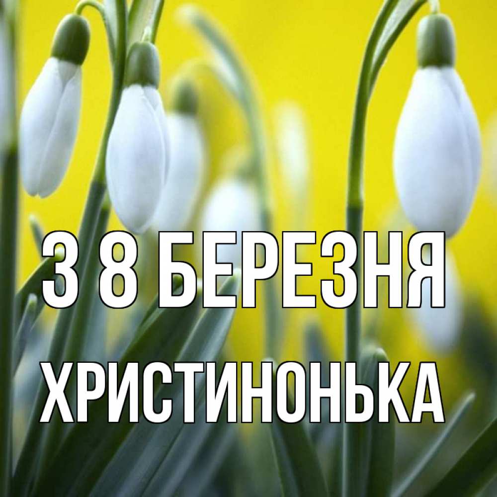 Открытка на каждый день з підписом, Христинонька З 8 БЕРЕЗНЯ весенние цветы Прикольна листівка з побажанням онлайн скачати безкоштовно 