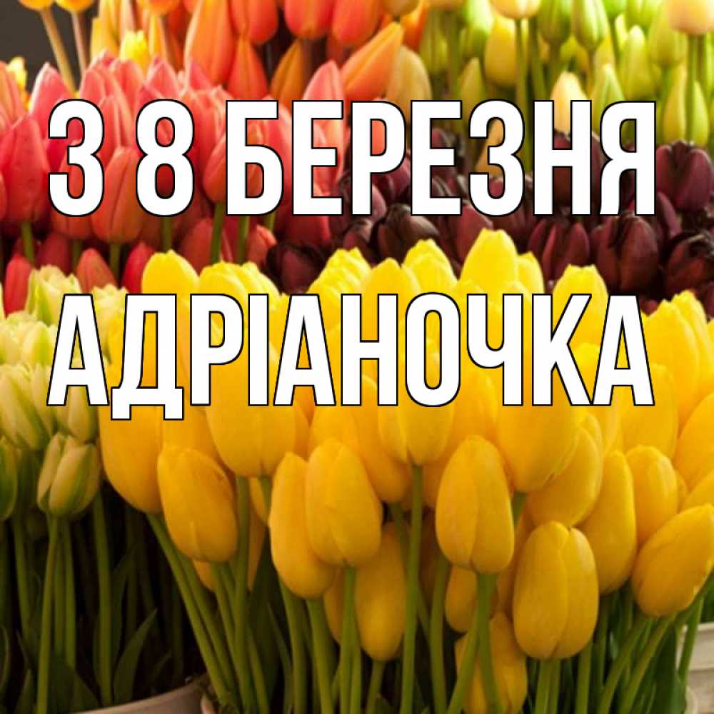 Открытка на каждый день з підписом, Адріаночка З 8 БЕРЕЗНЯ цветы Прикольна листівка з побажанням онлайн скачати безкоштовно 