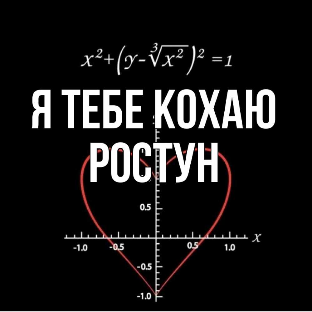 Открытка на каждый день з підписом, Ростун Я тебе кохаю сердечная формула Прикольна листівка з побажанням онлайн скачати безкоштовно 