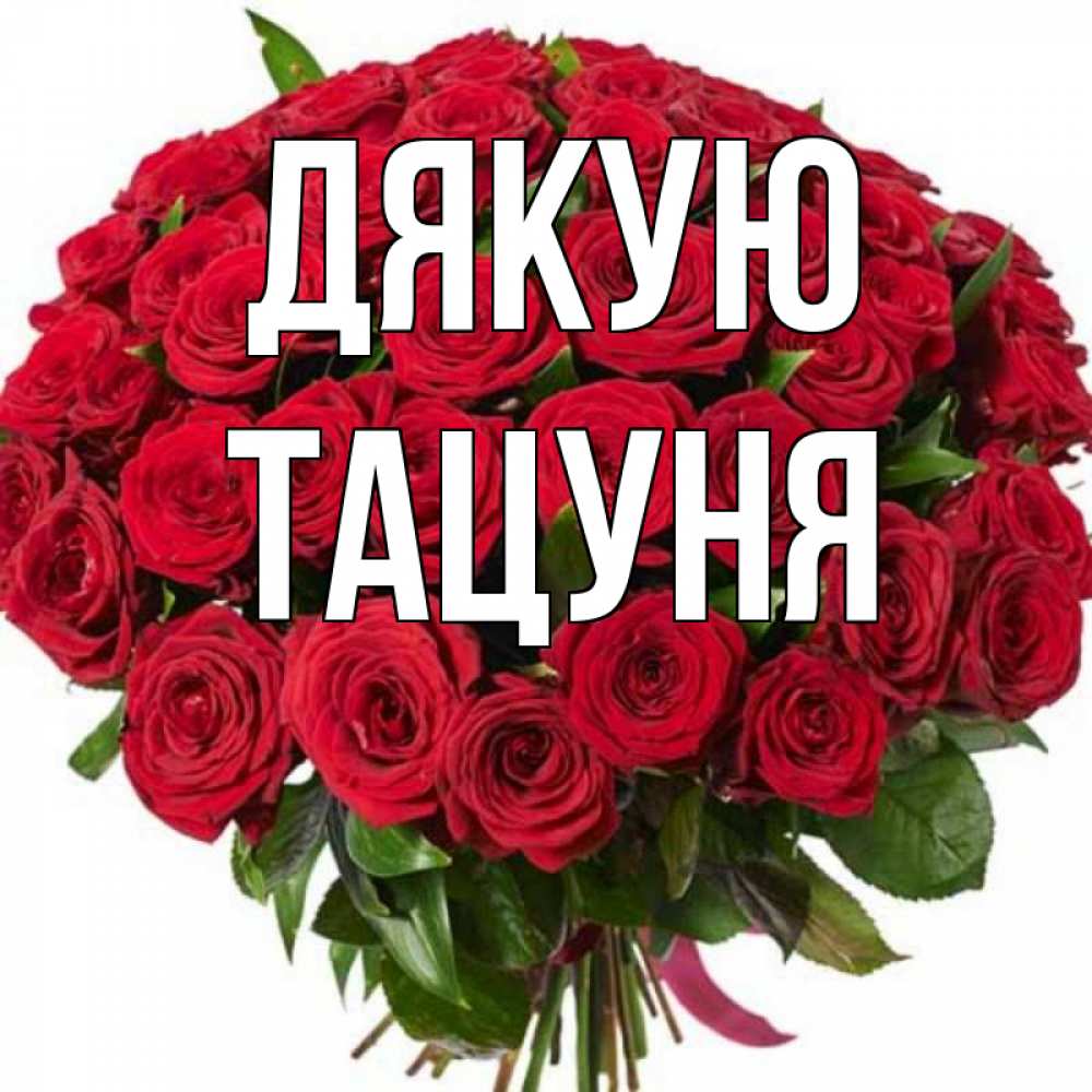 Открытка на каждый день з підписом, Тацуня Дякую букет красных роз Прикольна листівка з побажанням онлайн скачати безкоштовно 