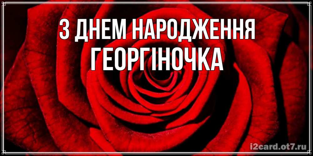 Открытка на каждый день з підписом, Георгіночка З Днем народження алая роза Прикольна листівка з побажанням онлайн скачати безкоштовно 