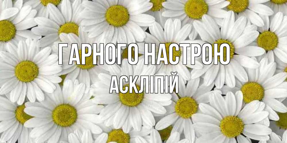 Открытка на каждый день з підписом, Аскліпій Гарного настрою поляна ромашек Прикольна листівка з побажанням онлайн скачати безкоштовно 