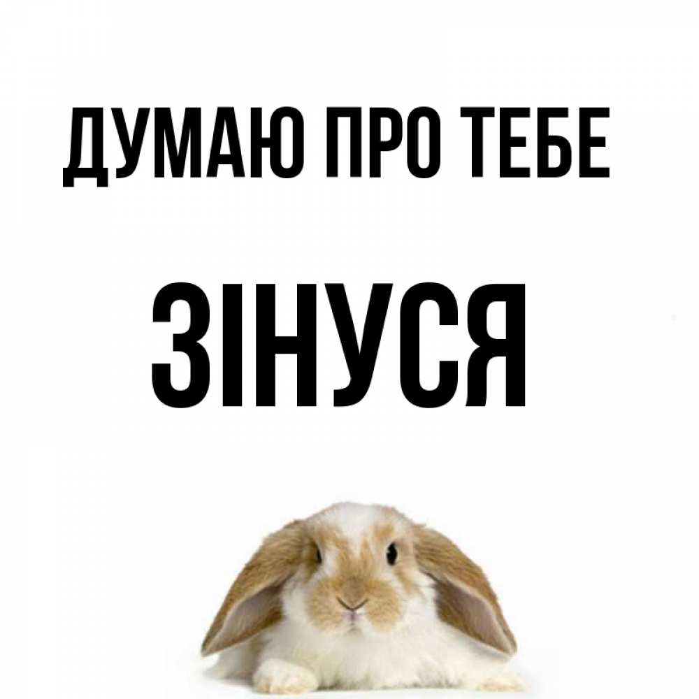Открытка на каждый день з підписом, Зінуся Думаю про тебе подписать своими руками онлайн Прикольна листівка з побажанням онлайн скачати безкоштовно 
