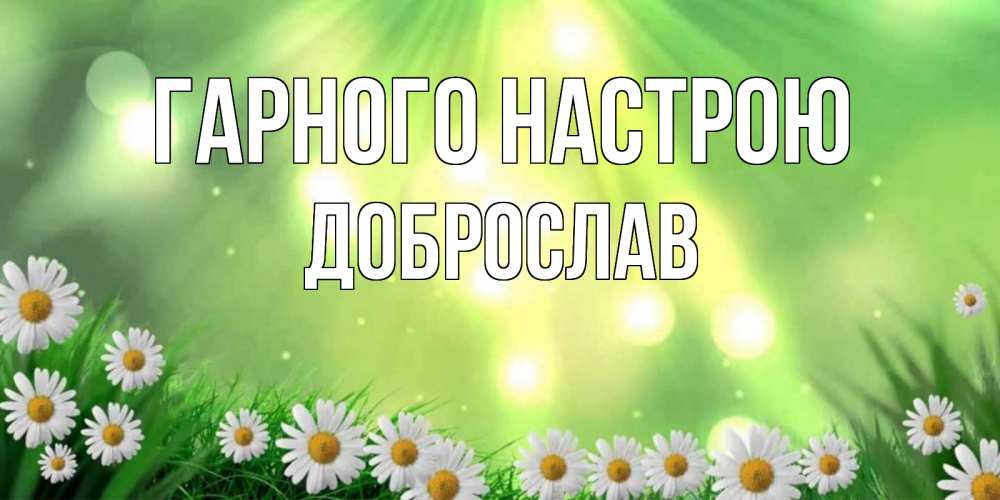 Открытка на каждый день з підписом, Доброслав Гарного настрою открытка с ромашками и солнечными лучами Прикольна листівка з побажанням онлайн скачати безкоштовно 