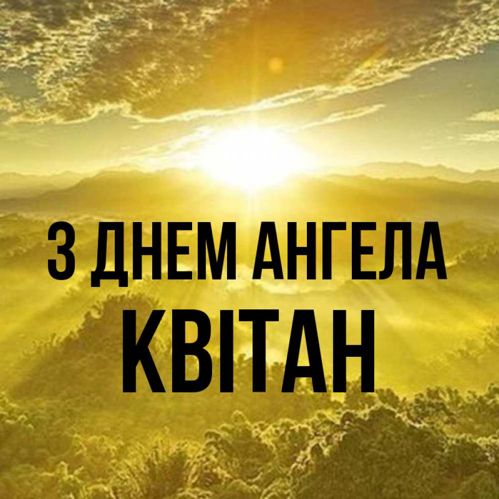 Открытка на каждый день з підписом, Квітан З Днем ангела леса и небо в желтом Прикольна листівка з побажанням онлайн скачати безкоштовно 