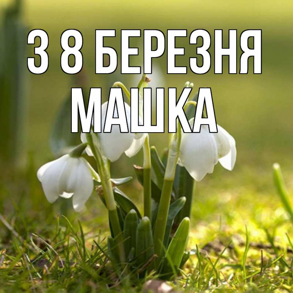 Открытка на каждый день з підписом, Машка З 8 БЕРЕЗНЯ ранние цветы 2 Прикольна листівка з побажанням онлайн скачати безкоштовно 