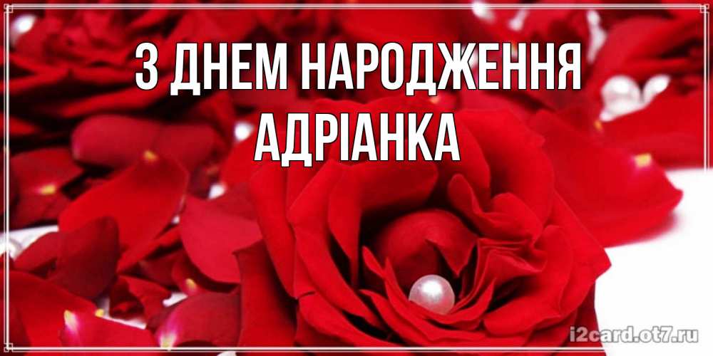 Открытка на каждый день з підписом, Адріанка З Днем народження роза с жемчужиной на открытке для любимых Прикольна листівка з побажанням онлайн скачати безкоштовно 