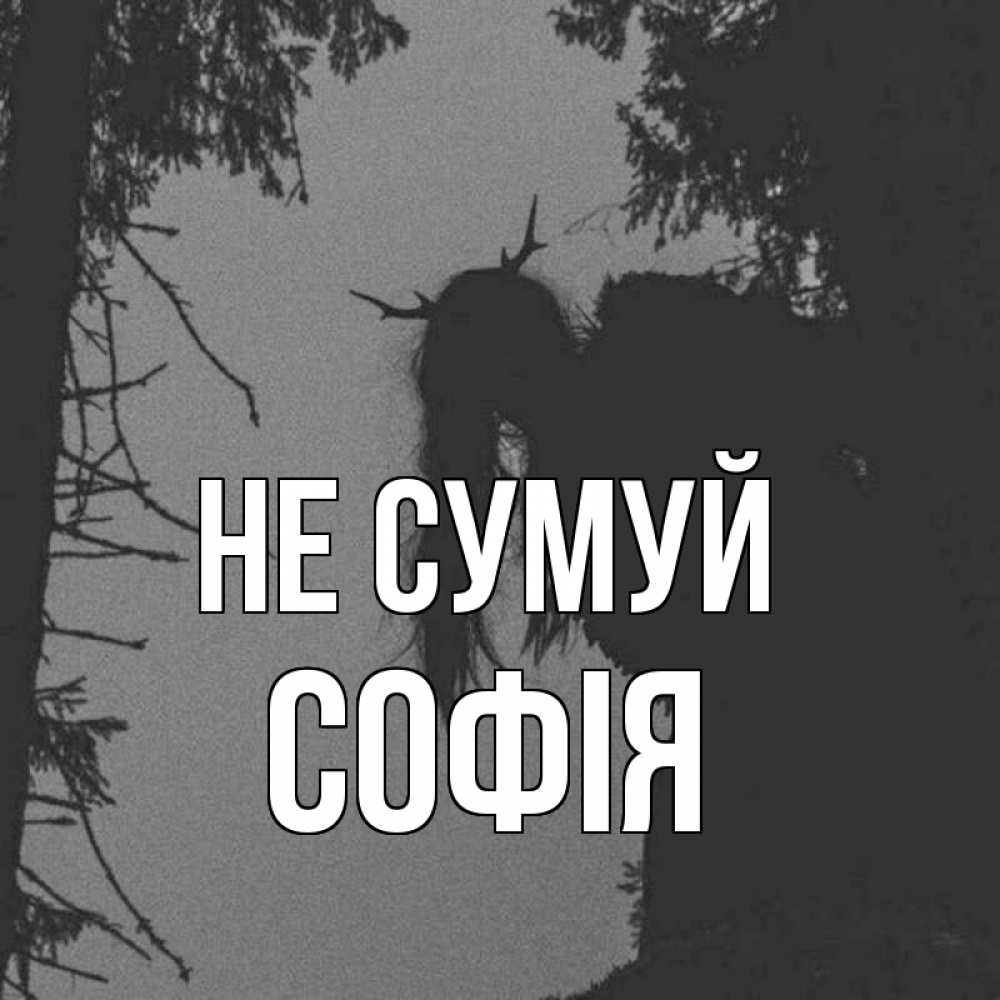 Открытка на каждый день з підписом, Софія Не сумуй чудище лесное Прикольна листівка з побажанням онлайн скачати безкоштовно 