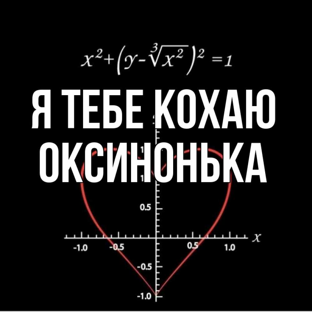 Открытка на каждый день з підписом, Оксинонька Я тебе кохаю сердечная формула Прикольна листівка з побажанням онлайн скачати безкоштовно 