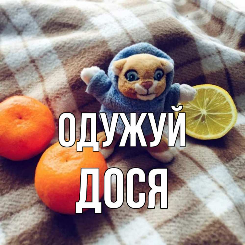 Открытка на каждый день з підписом, Дося Одужуй вот тебе апельсинка и лимон Прикольна листівка з побажанням онлайн скачати безкоштовно 